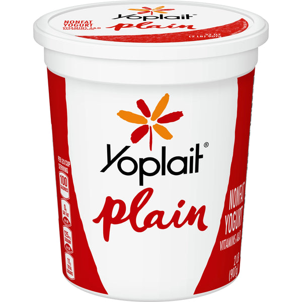 Yoplait® Original Yogurt Bulk Tub Fat Free Plain 32 Ounce Size - 6 Per Case.