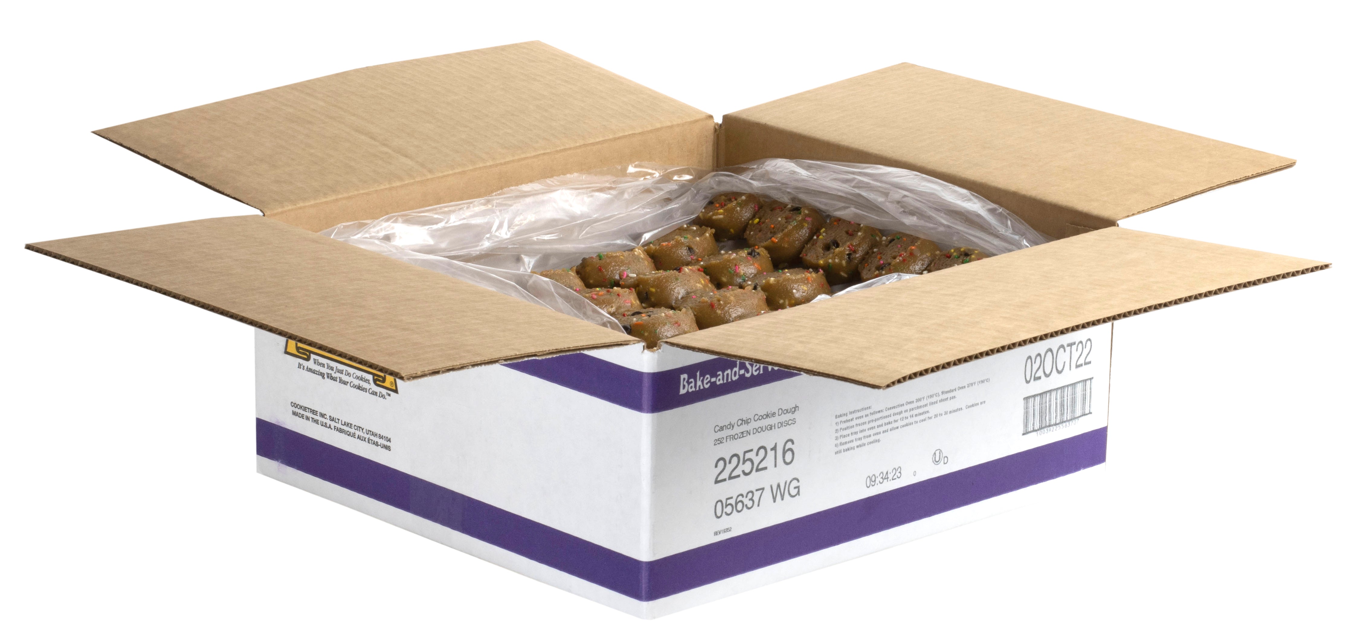 Cookietree Gourmet Whole Grain Candy Chip Cookie Dough 1.33 Ounce Size - 252 Per Case.