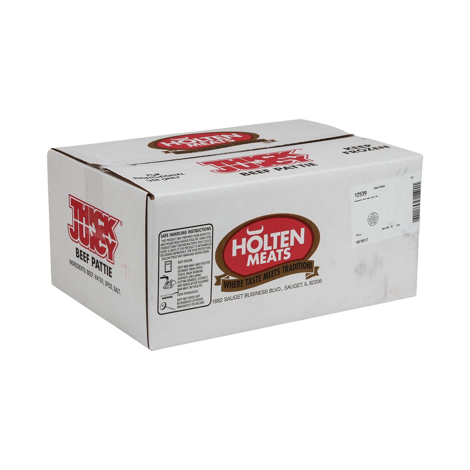 Beef Patty Thick N Juicy To 5.33 Ounce Size - 45 Per Case.