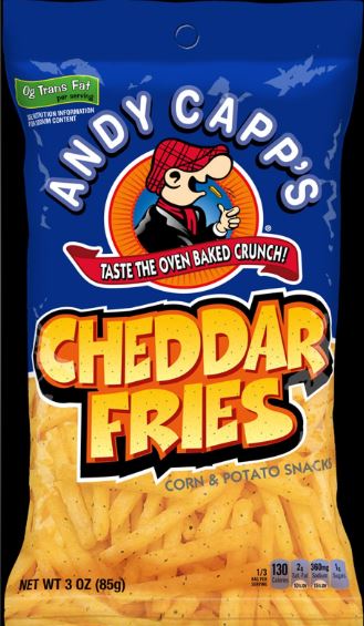 Andy Capp Cheddar Fries 3 Ounce Size - 35 Per Case.