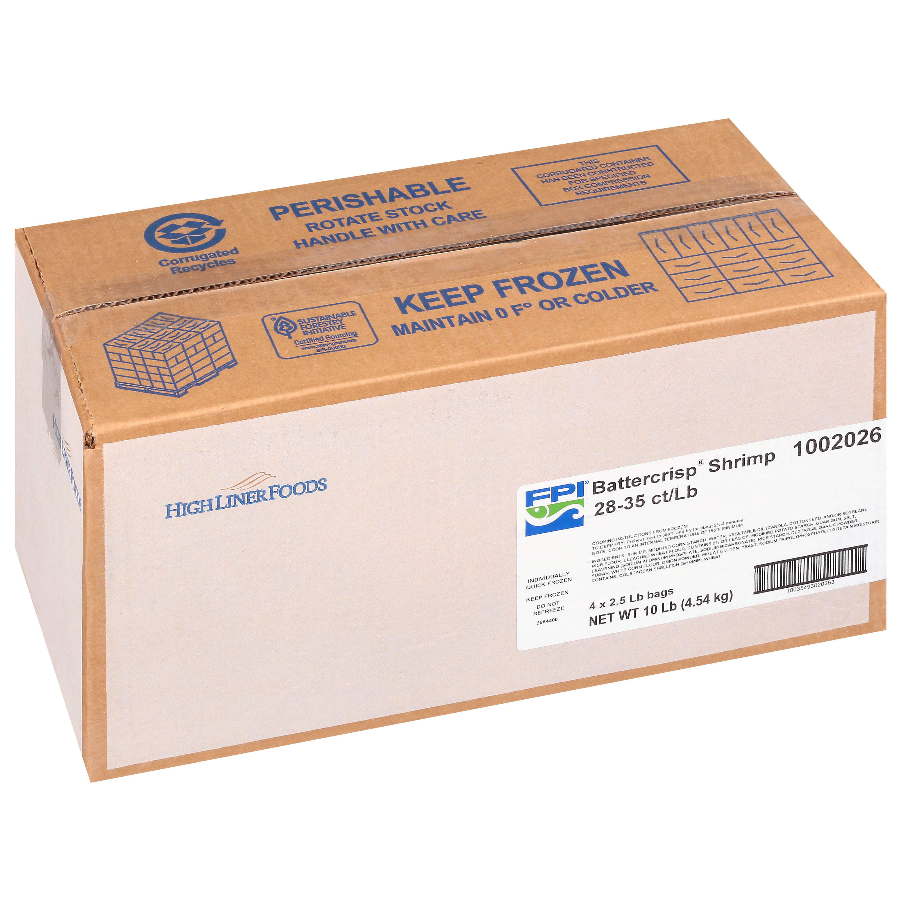 Battercrisp Shrimp 2.5 Pound Each - 4 Per Case.