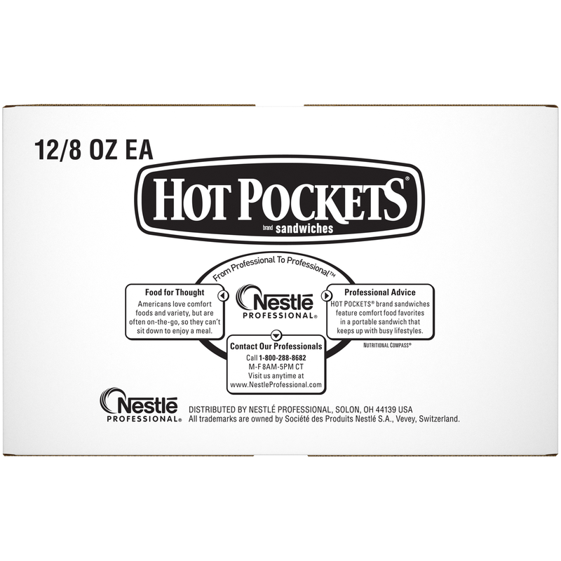 Hot Pocket Individually Wrapped Ham & Cheese Hot Pockets 8 Ounce Size - 12 Per Case.
