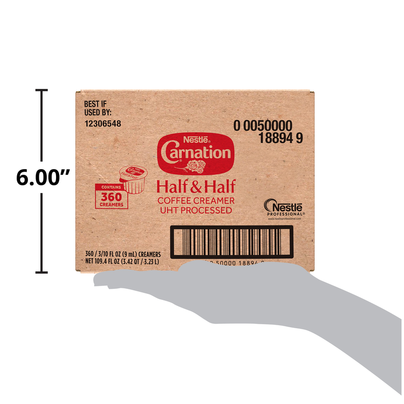 Nestle Carnation Coffee Creamer Half And Half Liquid Creamer Singles FlBox Of 0.303 Fluid Ounce - 360 Per Case.