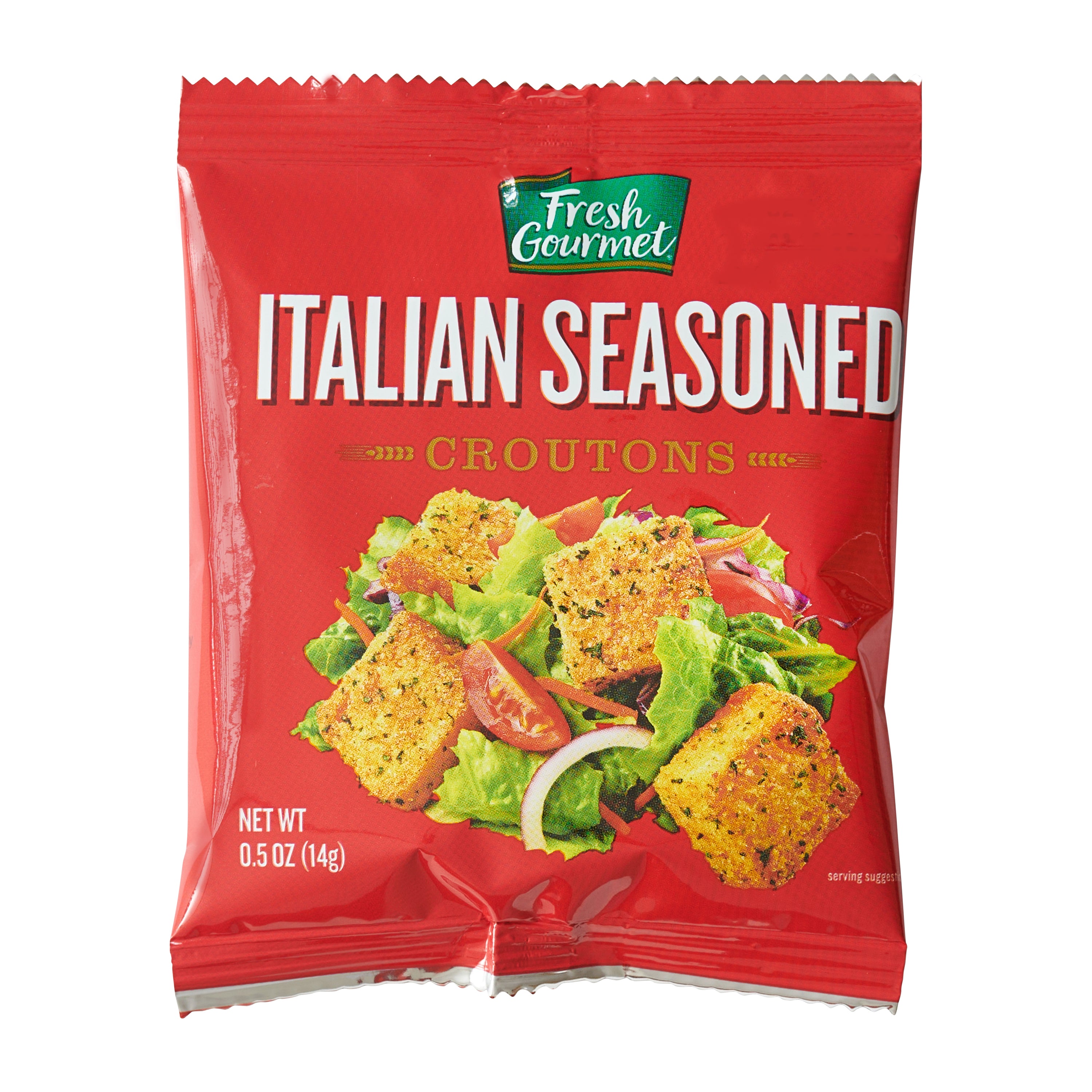 Fresh Gourmet Croutons Italian Seasoned 0.5 Ounce Size - 250 Per Case.