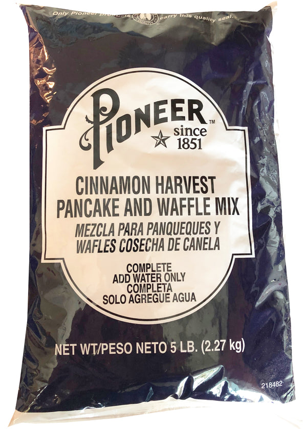 Pioneer Cinnamon Harvest Blend Pancake & Waffle Mix 5 Pound Each - 6 Per Case.