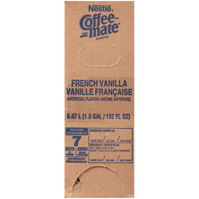 Coffee Mate French Vanilla Coffee Whitener Box 1.5 Gallon - 3 Per Case.