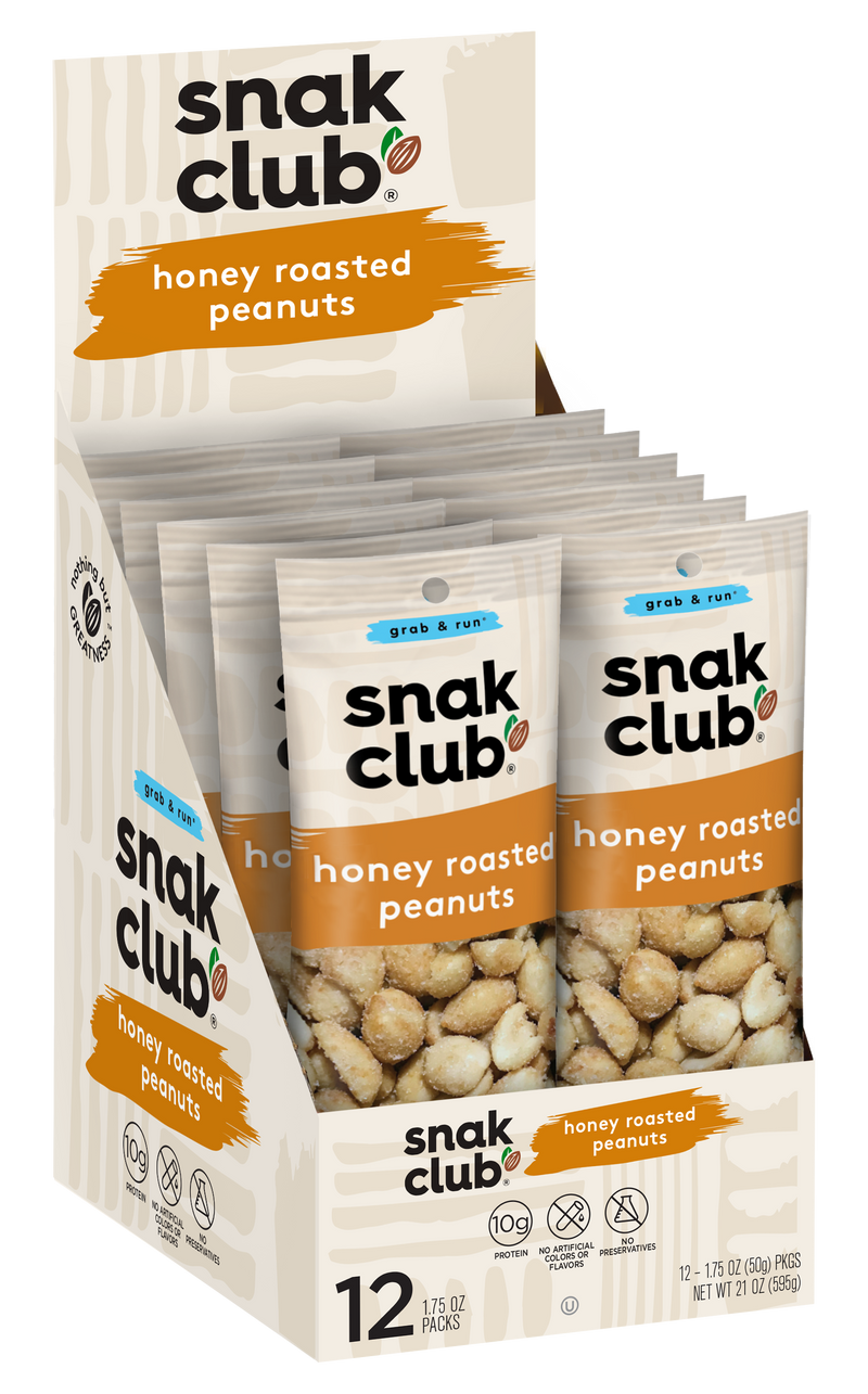 Snak Club Honey Roasted Peanuts Pound 0.109 Pound Each - 144 Per Case.
