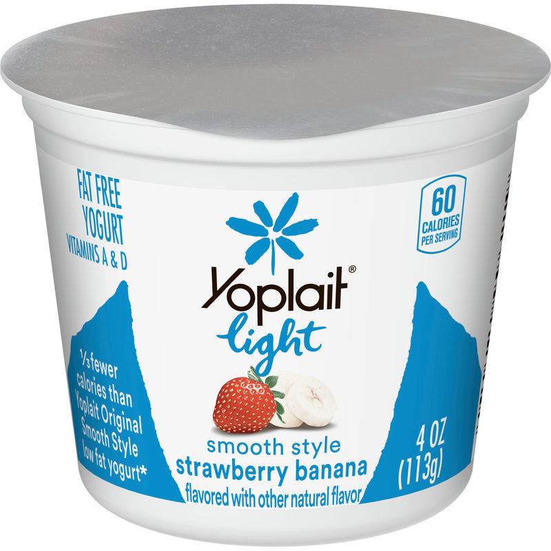 Yoplait® Light Yogurt Single Serve Cup Variety Strawberry Banana 4 Ounce Size - 48 Per Case.