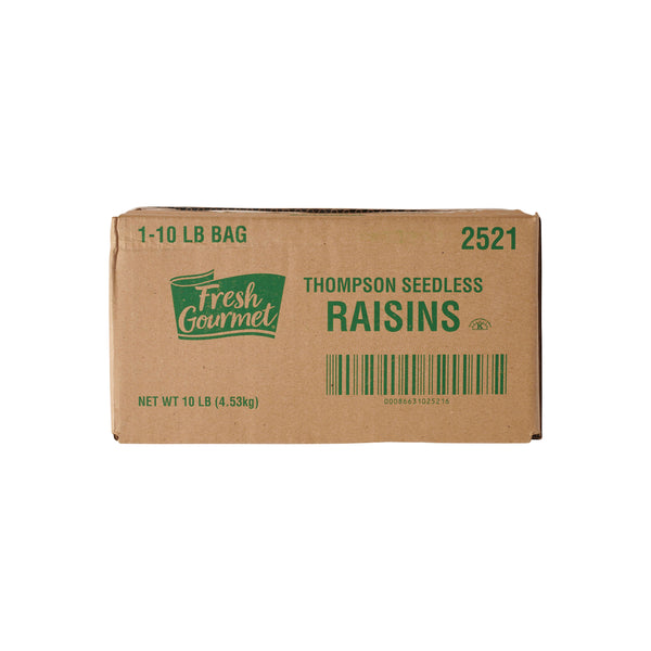 Fresh Gourmet Raisins Yellow Frame Farms Thompson Seedless 10 Pound Each - 1 Per Case.