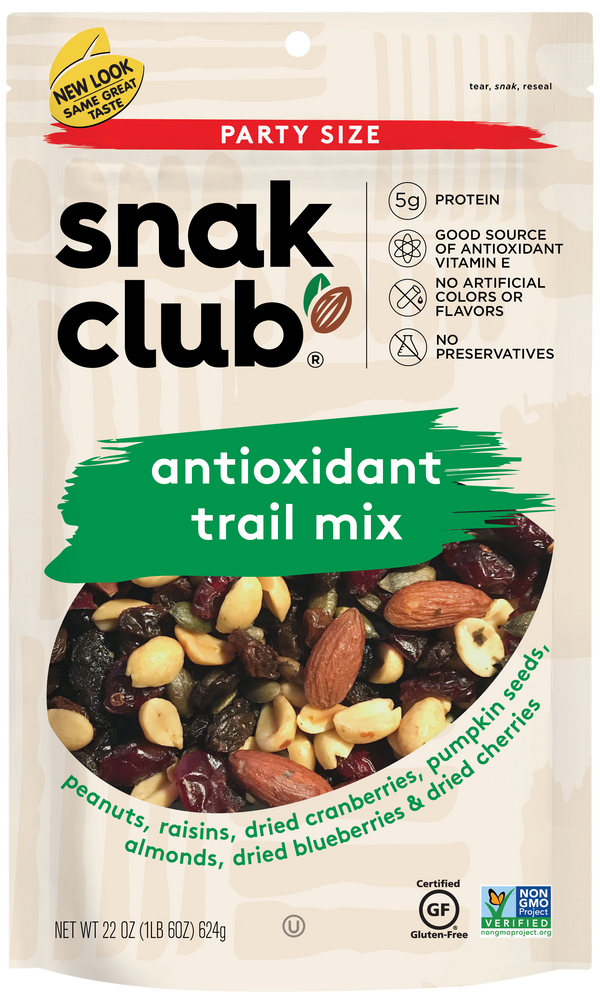 Snak Club Party Size Antioxidant Trail Mix 1.375 Pound Each - 6 Per Case.