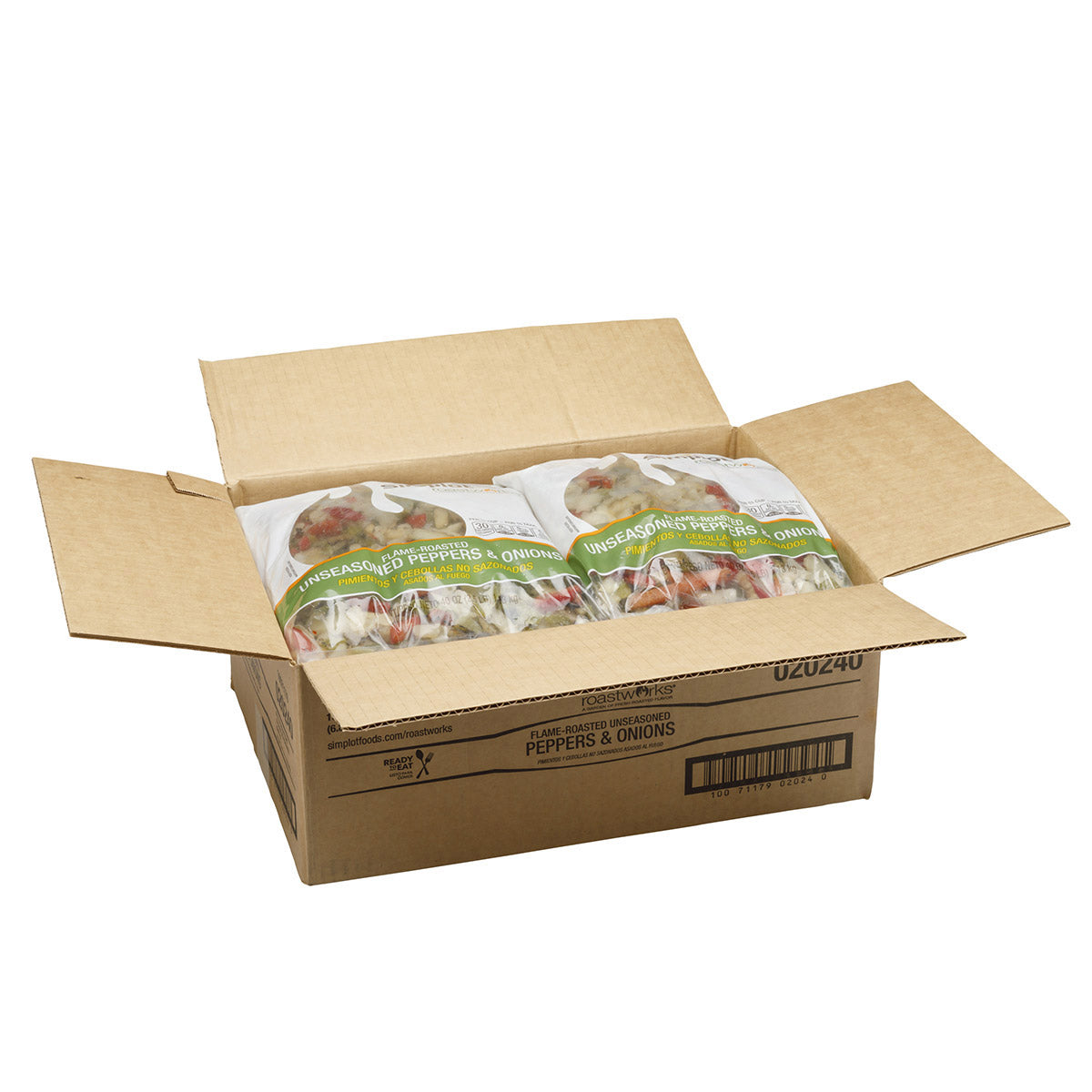Simplot Roastworks 8" Rte Flame Roasted Unseasoned Peppers & Onions Blend 2.5 Pound Each - 6 Per Case.
