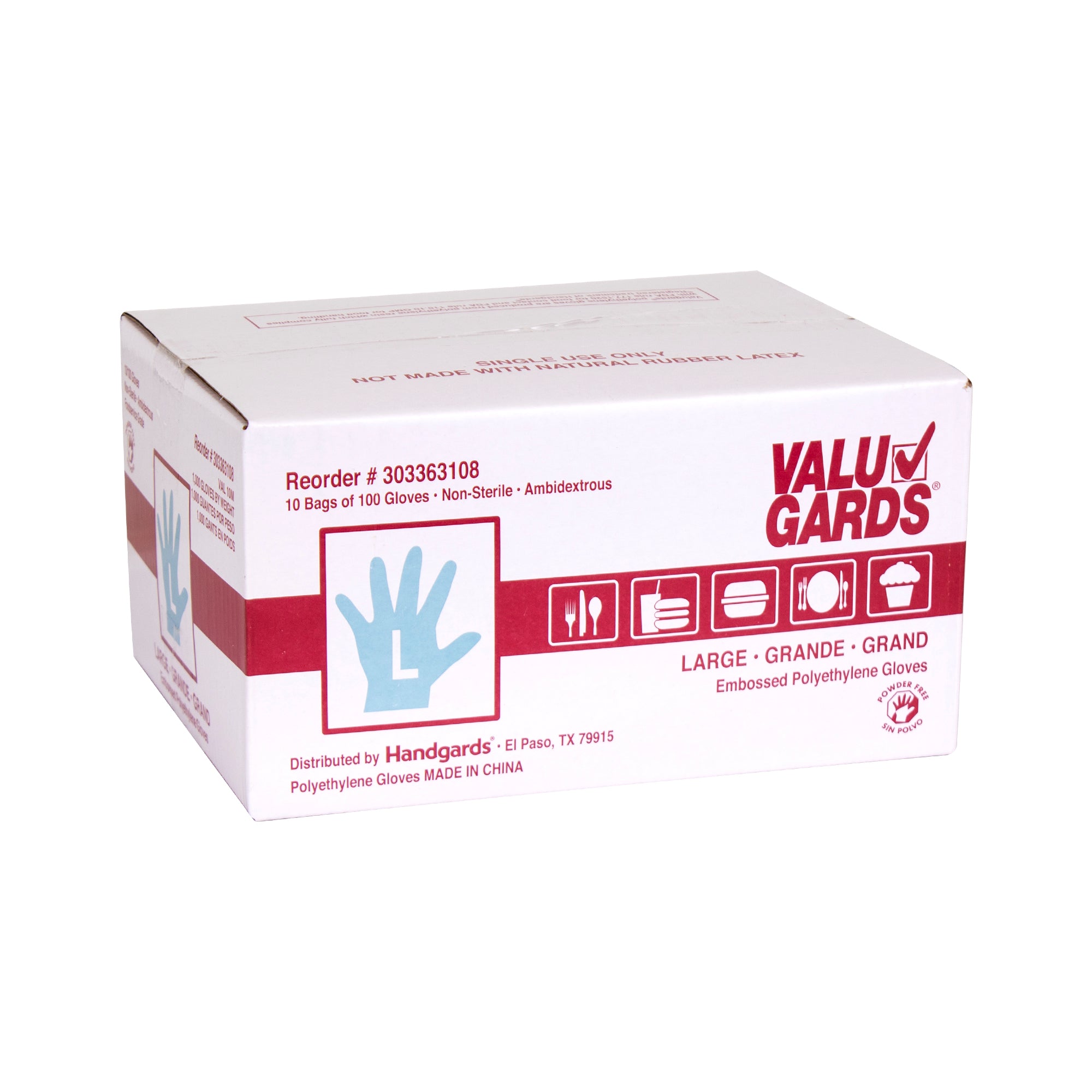 Glove Poly Large 100 Each - 100 Per Case.