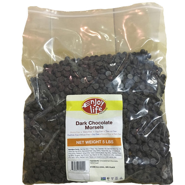 Enjoy Life Foods Dark Chocolate Morsel Bulk Pound Bags 4 Each - 1 Per Case.