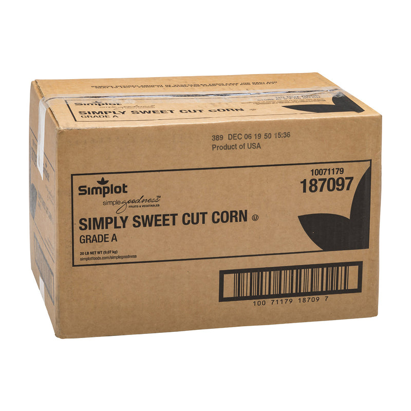 Simplot Simple Goodness Simply Sweet Classic Vegetables Cut Corn 20 Pound Each - 1 Per Case.