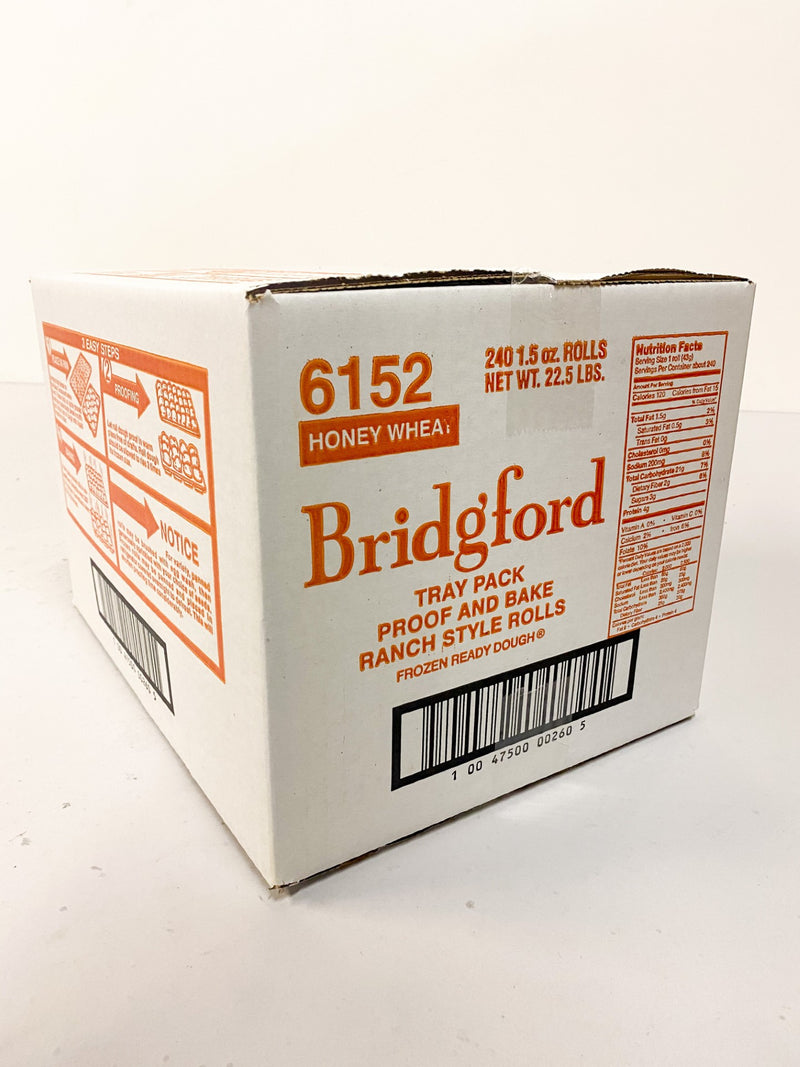 Bridgford Honey Wheat Ranch Yeast Roll Doughtray (Whole Grain) 240 Piece - 1 Per Case.