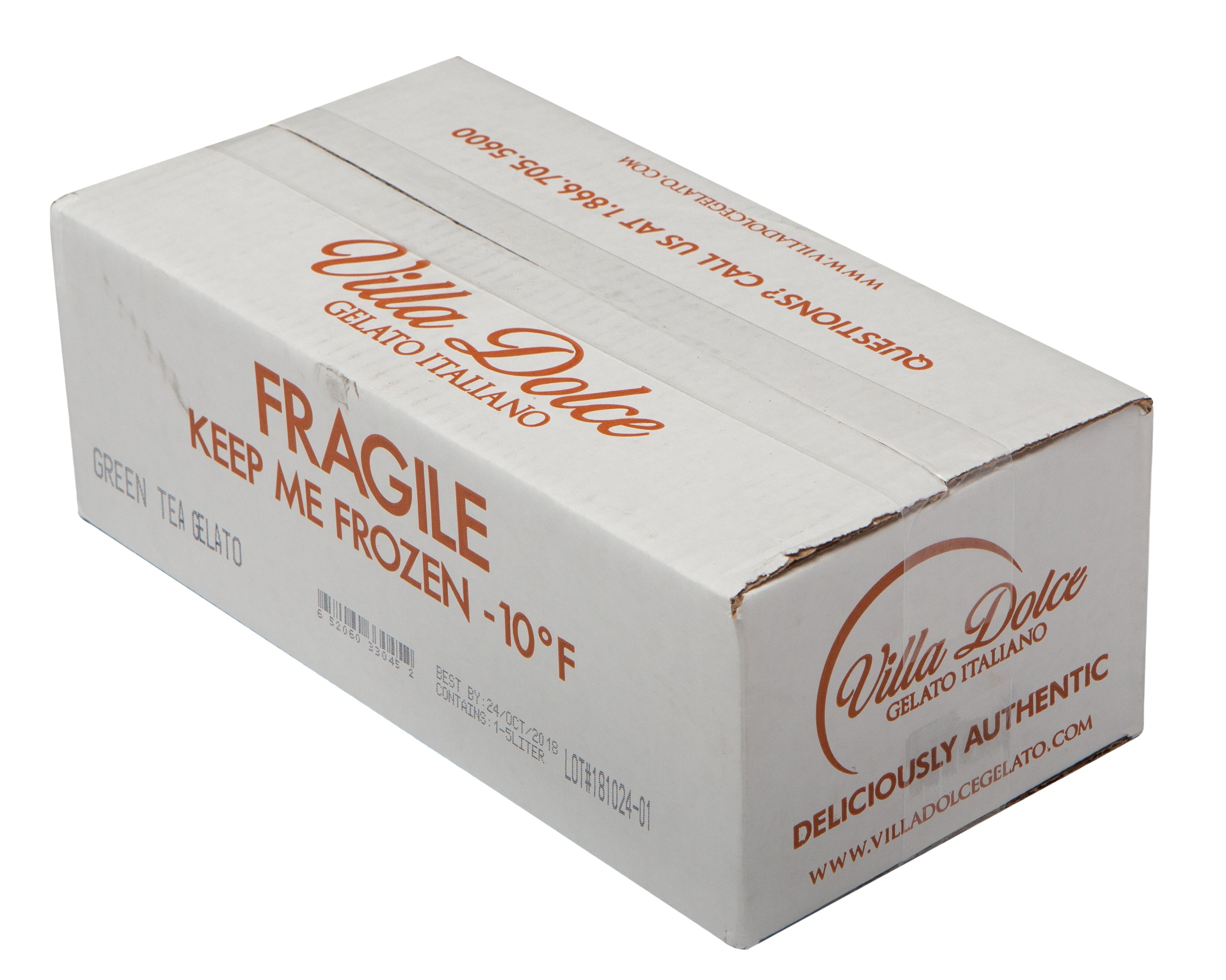 Villa Dolce Green Tea Gelato 5 Liter - 1 Per Case.