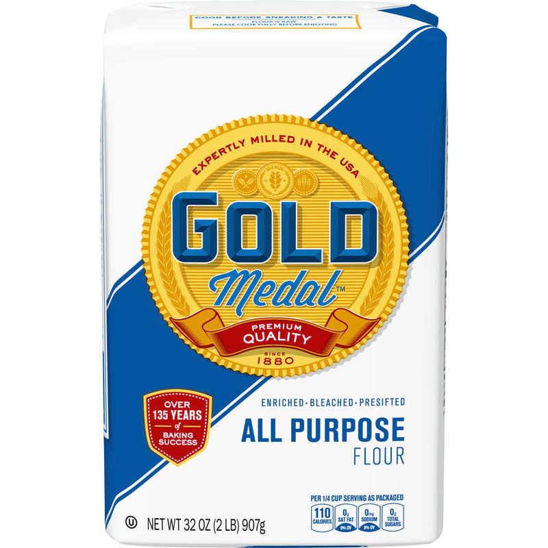 Gold Medal™ All Purpose Flour Enriched Bleached Pre Sifted 2 Pound Each - 18 Per Case.