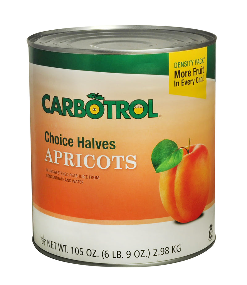 Carbotrol Fruit Apricot Half Ounce Unpeeled 105 Ounce Size - 6 Per Case.
