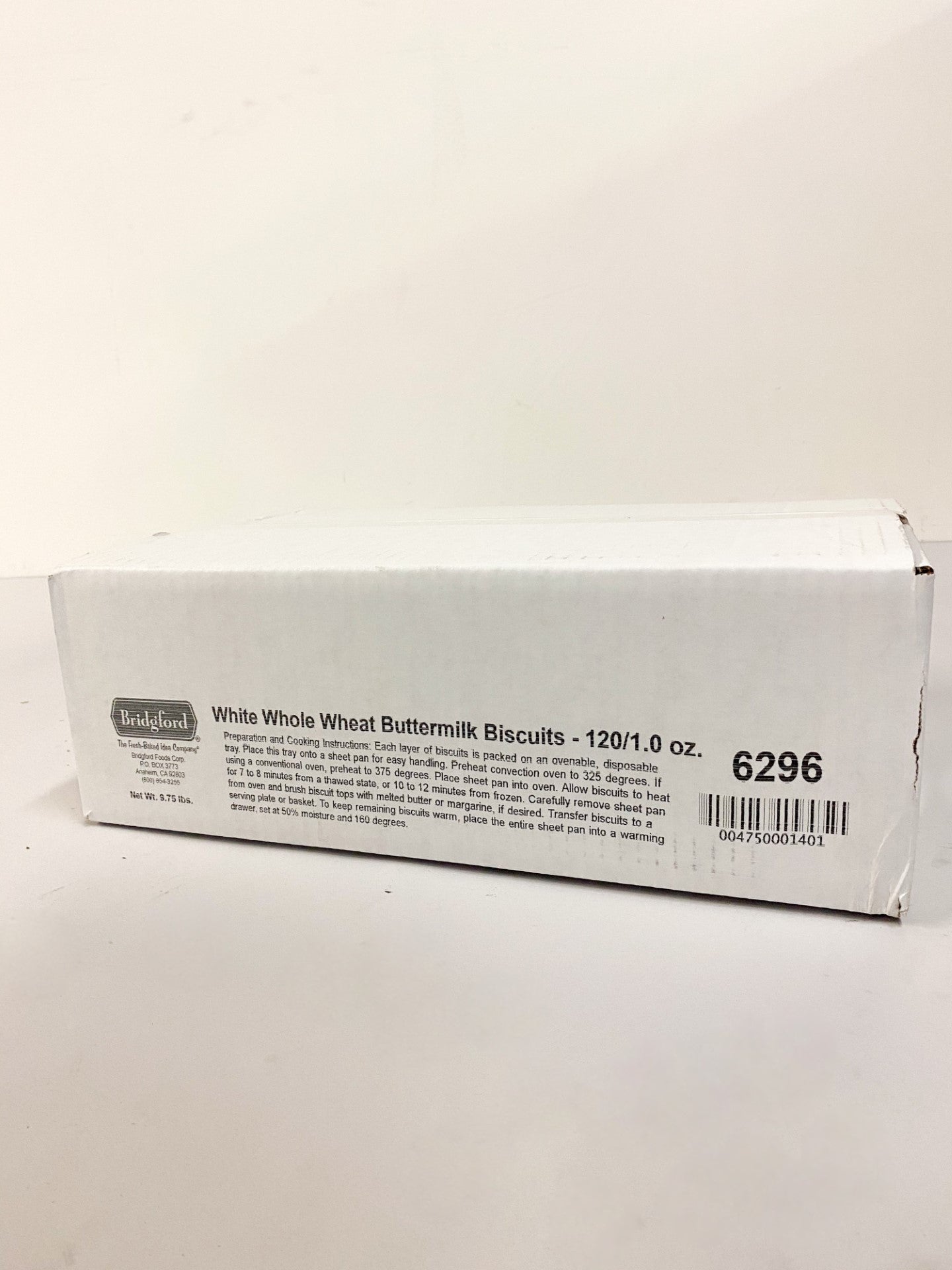 Bridgford White Whole Wheat Buttermilk Biscuits Layer (Whole Grain) 120 Piece - 1 Per Case.