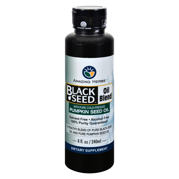 Amazing Herbs - Black Seed Oil Blend - Styrian Pumpkin Seed - 8 Ounce