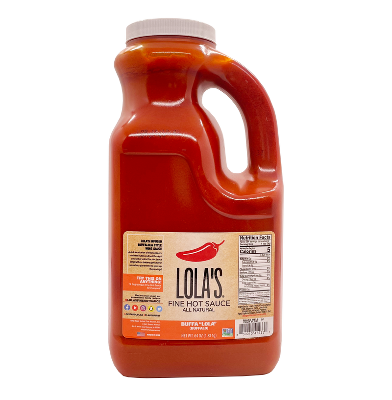 Lola's Fine Hot Sauce Buffalola Sauce Half 64 Ounce Size - 2 Per Case.