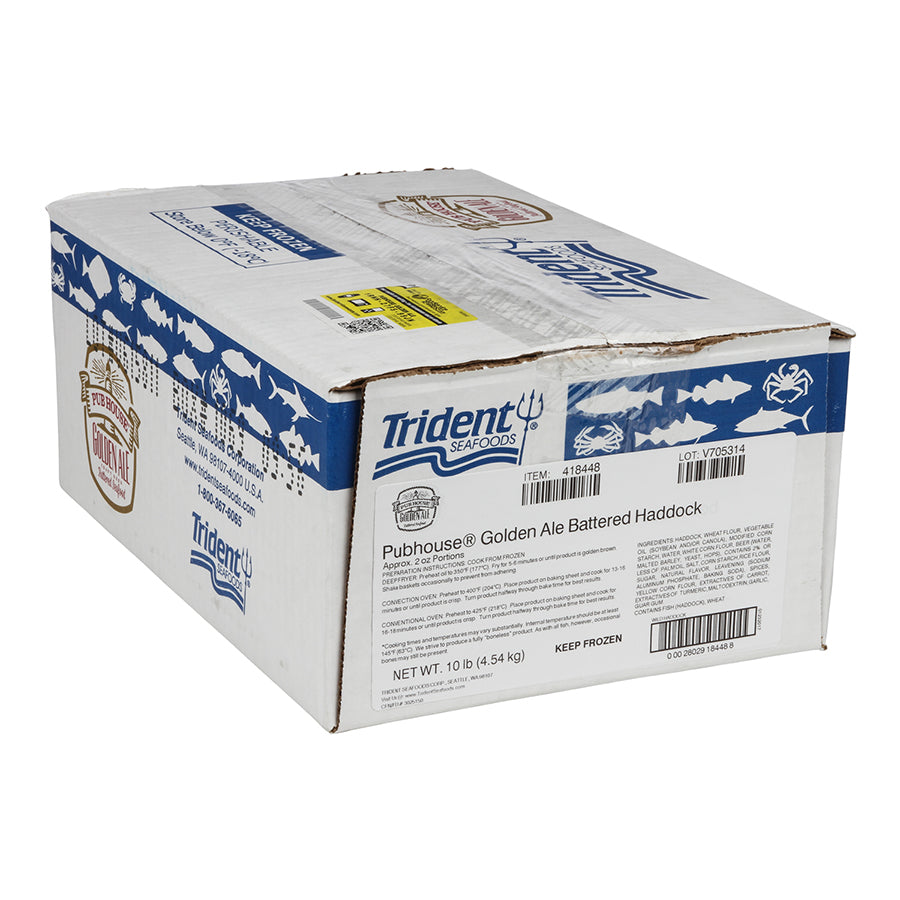 Pubhouse® Golden Ale Beer Battered Haddock10 Pound Each - 1 Per Case.