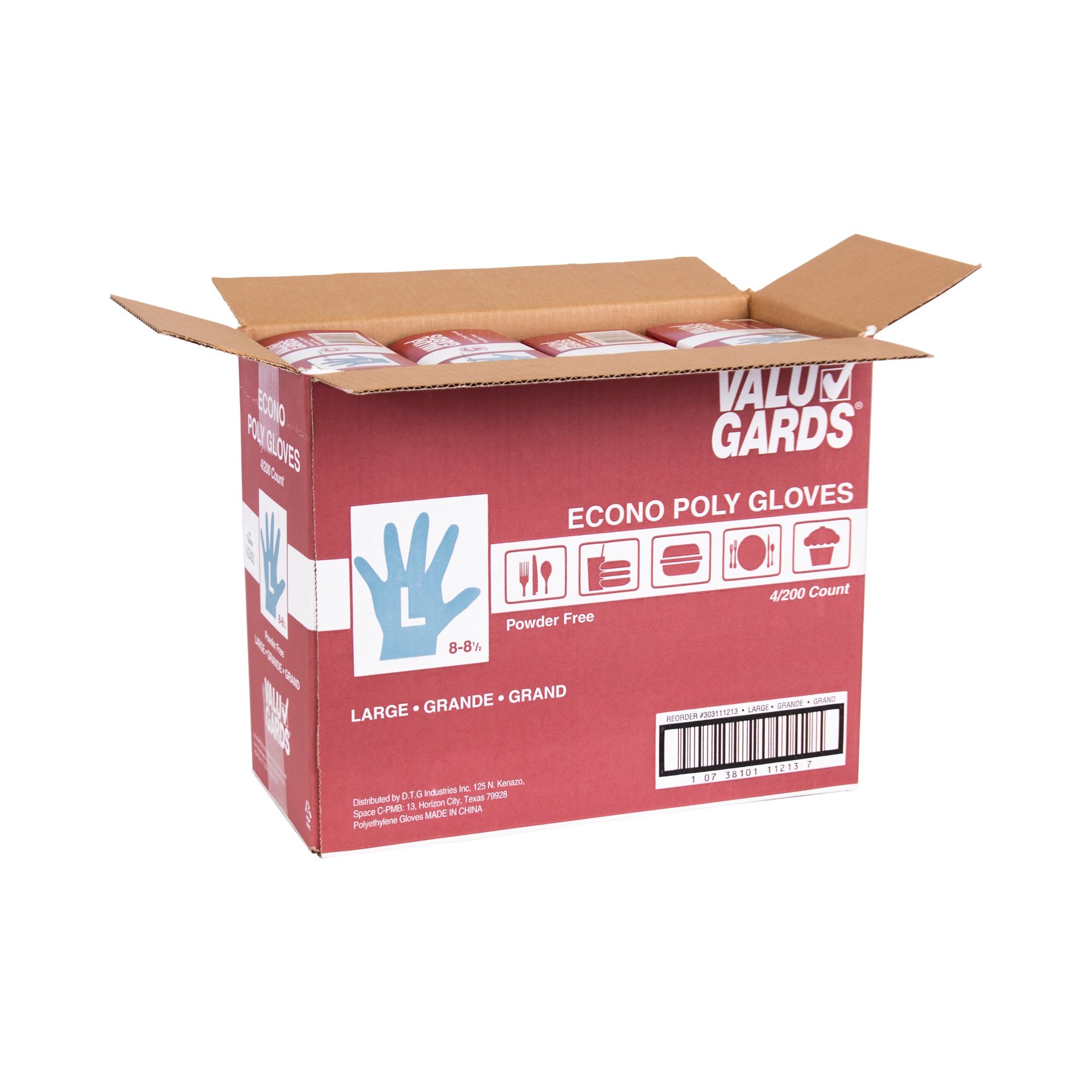 Glove Poly Large 200 Each - 4 Per Case.