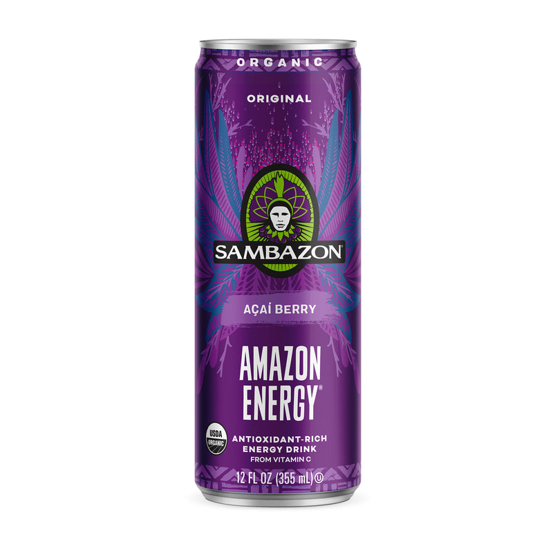 Sambazon Original Amazon Energy Acai Berry Energy Drink Organic 12 Fluid Ounce - 12 Per Case.