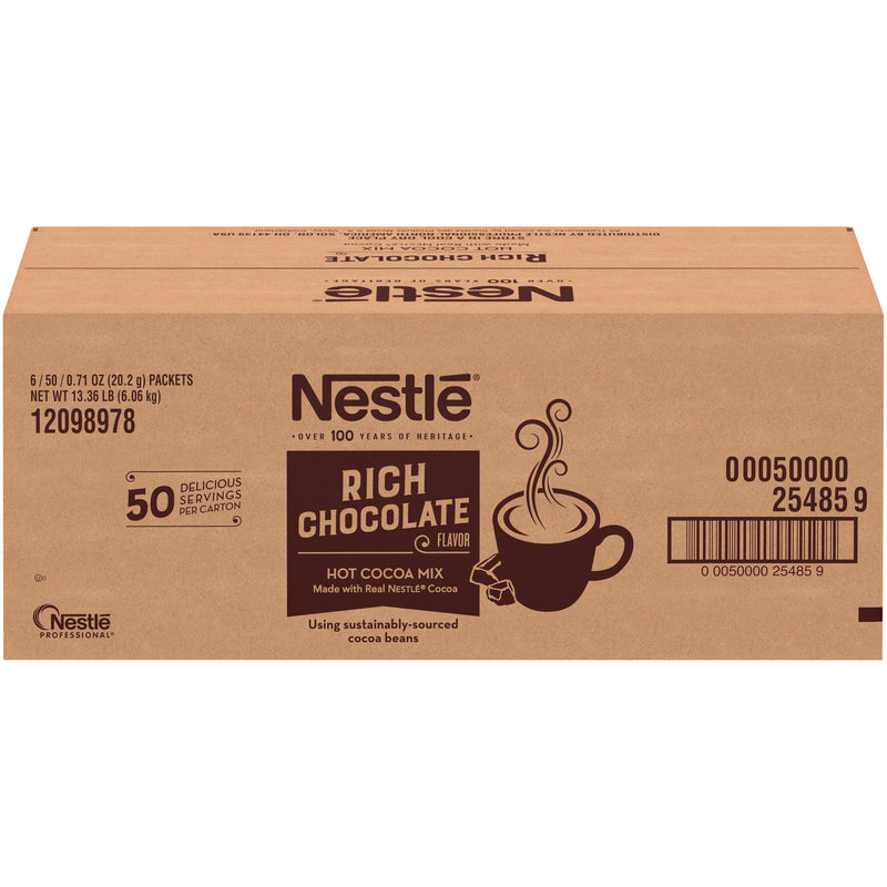 Nestle Hot Cocoa Mix Rich Chocolate 0.71 Ounce Size - 300 Per Case.