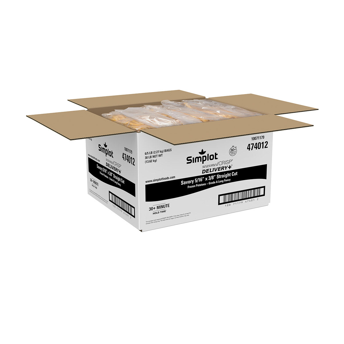 Simplot Seasonedcrisp 6"x8" Savory Battered Straight Cut Fries Skin On 5 Pound Each - 6 Per Case.