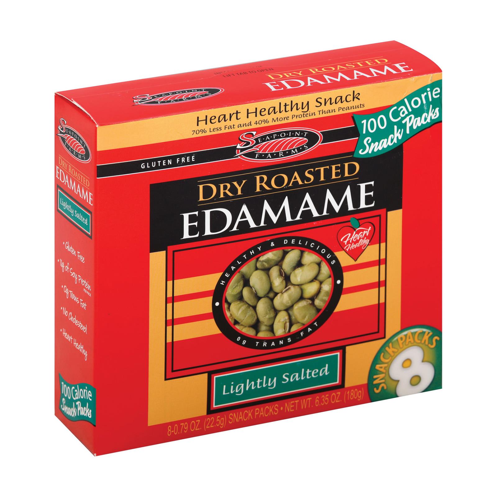 Seapoint Farms Dry Roasted Edamame - Lightly Salted - Case of 12 - 0.79 Ounce.