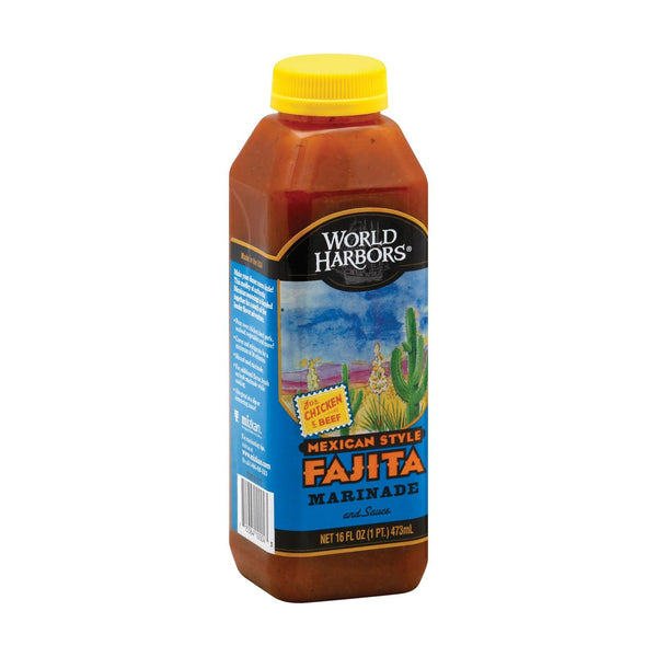 World Harbor Fajita Marinade and Sauce Mexican Style - Case of 6 - 16 Fl Ounce.
