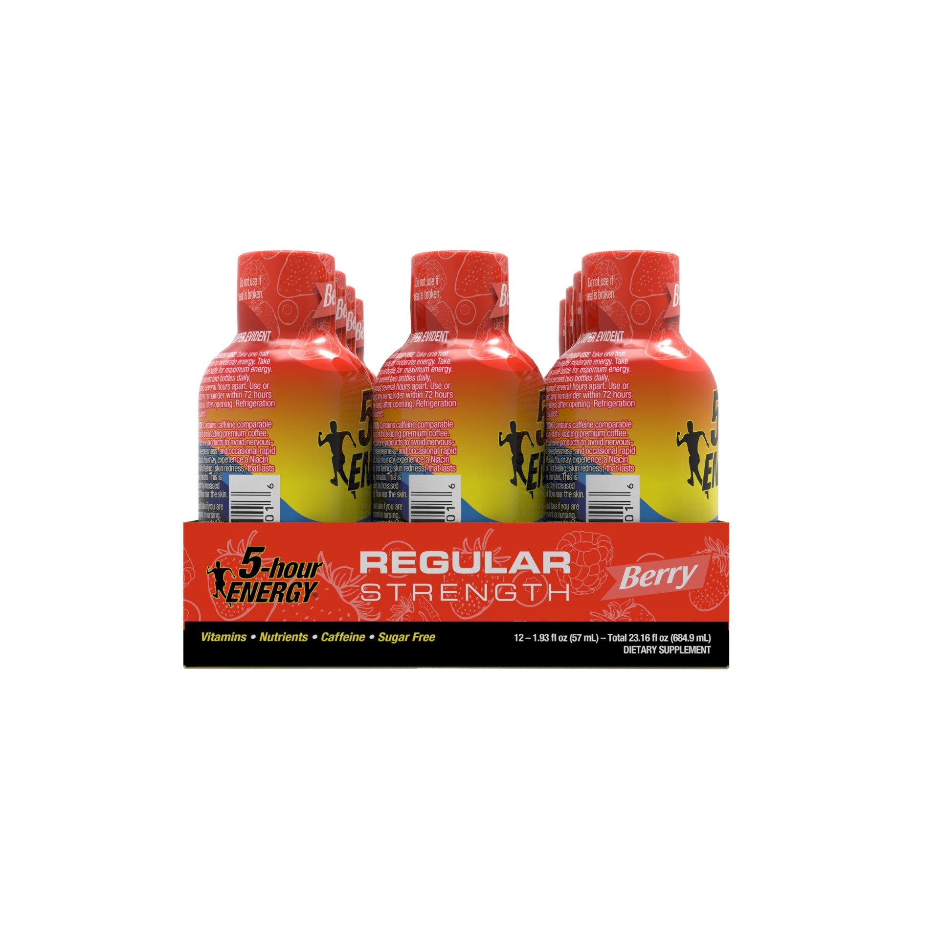 Hour Energy® Shot Regular Strength Berry Pack 1.93 Fluid Ounce - 216 Per Case.