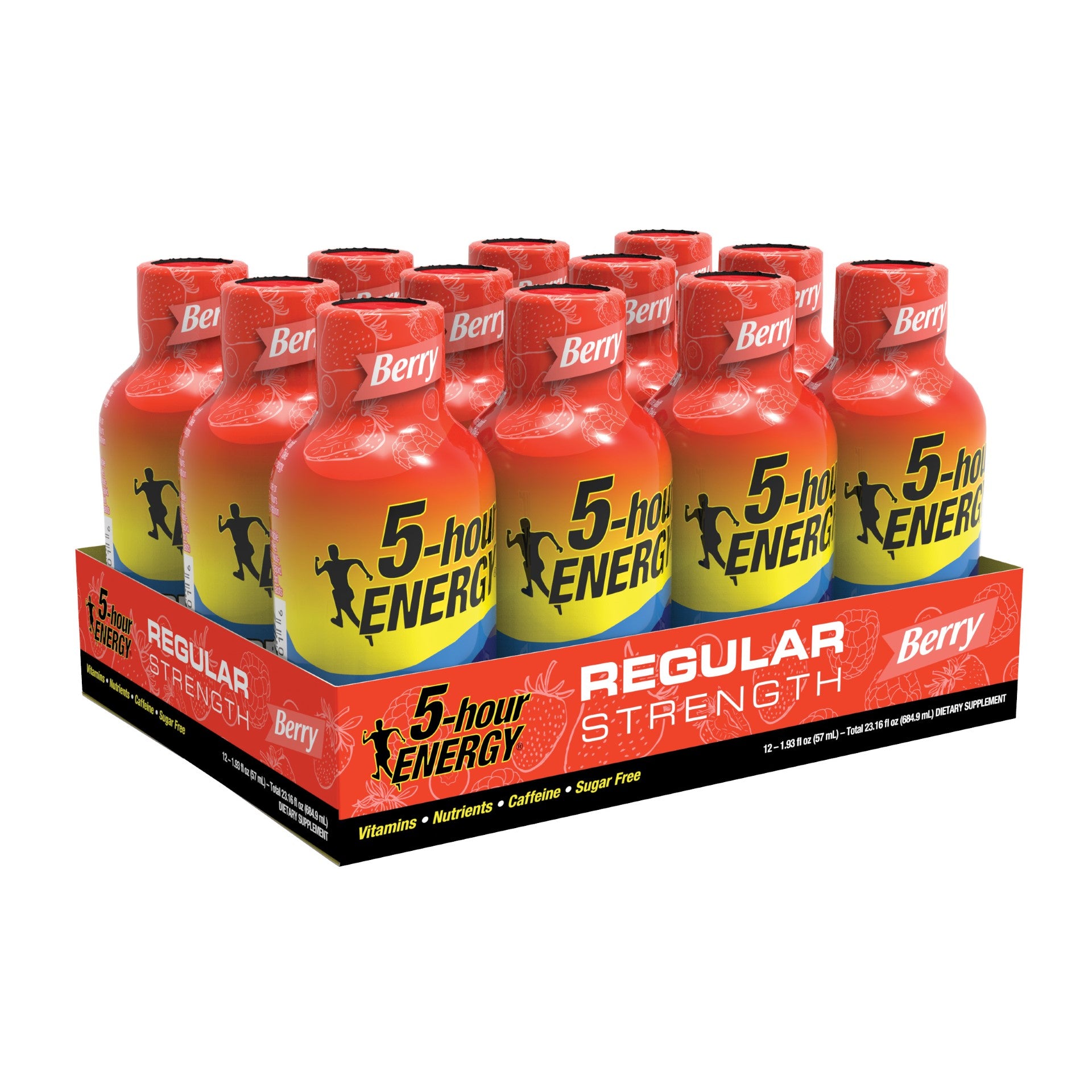Hour Energy® Shot Regular Strength Berry Pack 1.93 Fluid Ounce - 216 Per Case.