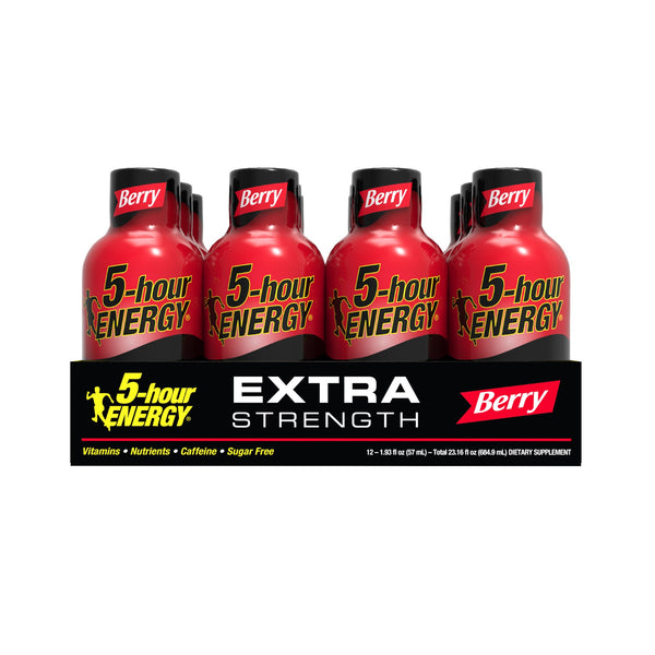 Hour Energy Shot Extra Strength Berry Pack 1.93 Fluid Ounce - 216 Per Case.