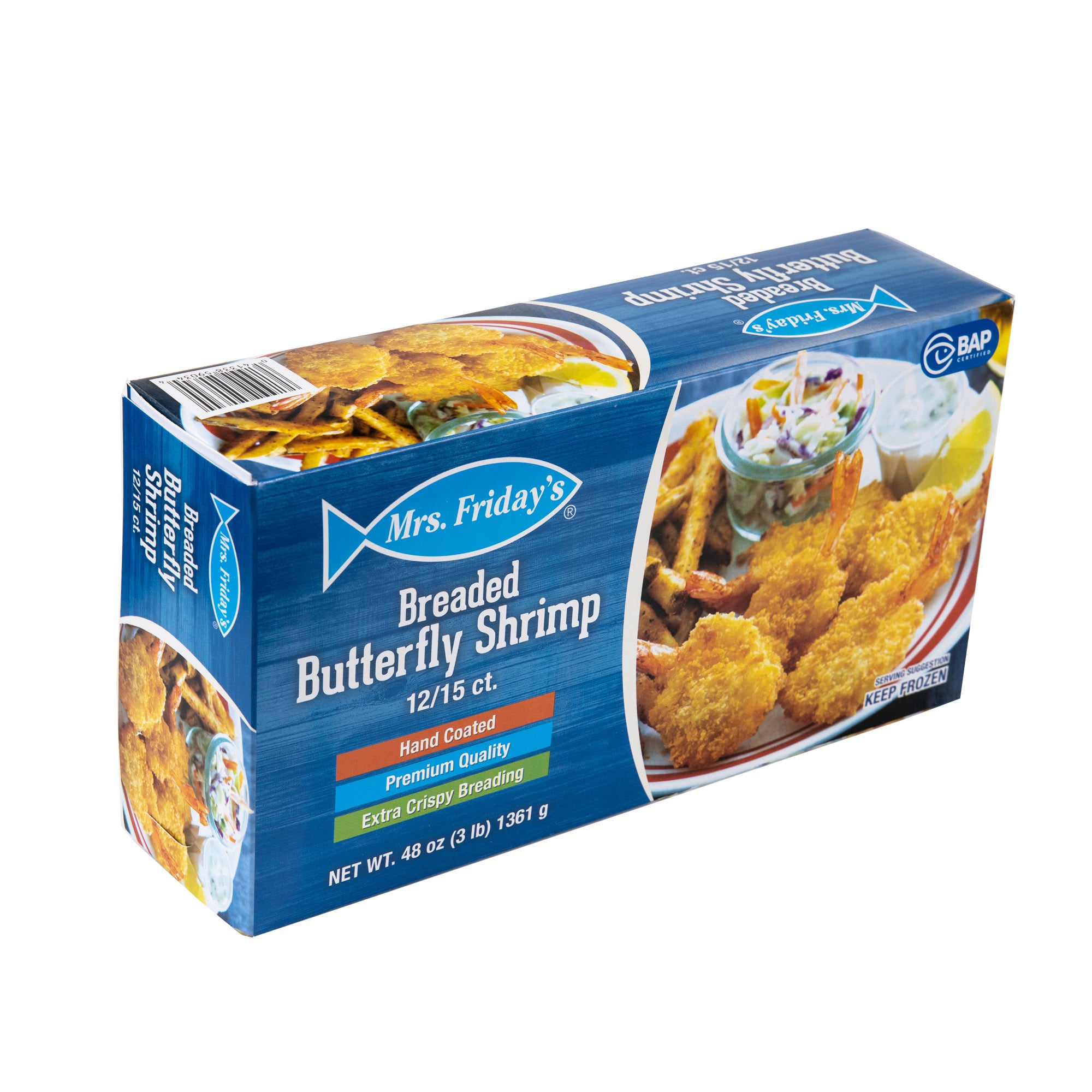 Mrsf Breaded Bfly Shrimp 3 Pound Each - 4 Per Case.
