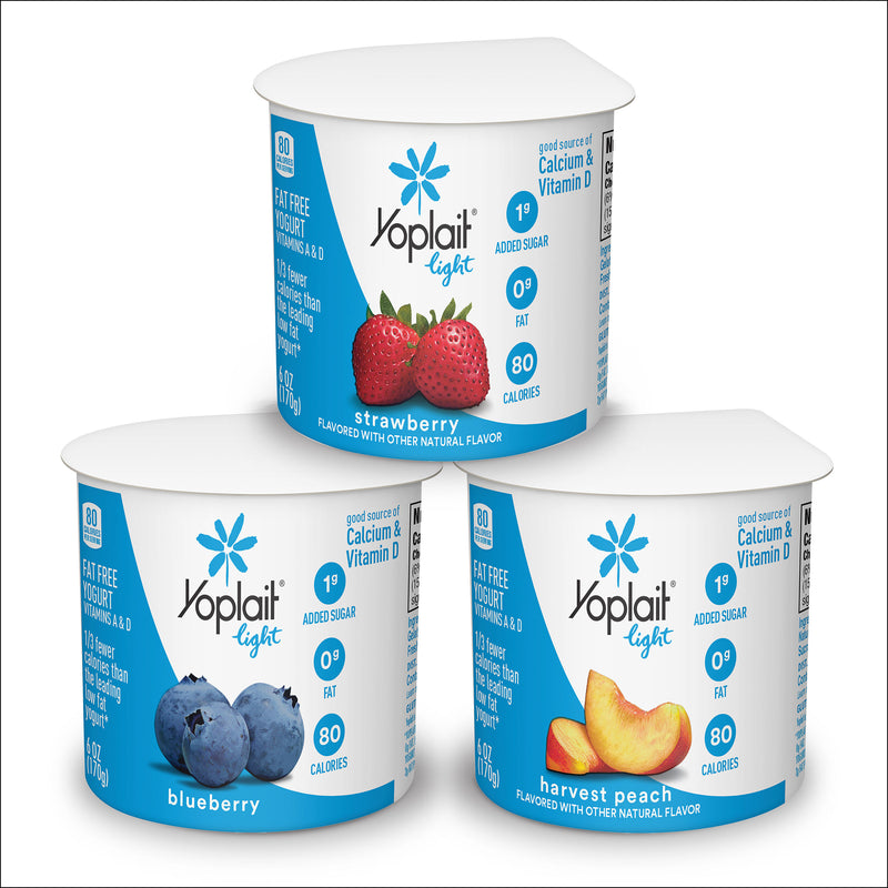 Yoplait® Original Light Yogurt Single Serve Cup Variety Harvest Peach Strawberry 144 Ounce Size - 1 Per Case.