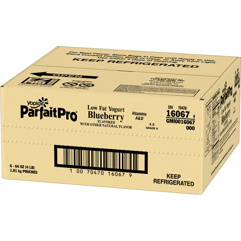 Yoplait Parfaitpro® Gluten Free Yogurt Bulk Low Fat Blueberry 64 Ounce Size - 6 Per Case.