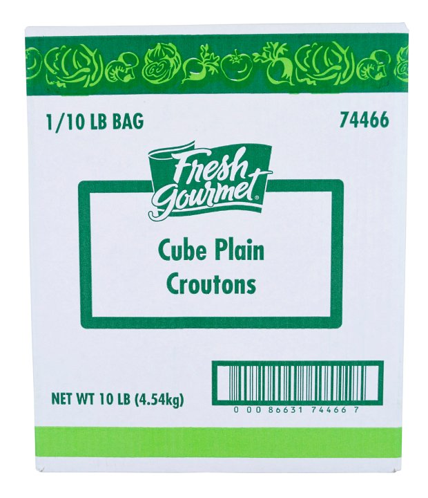 Fresh Gourmet Crouton Cube Plain Trans Fat Free 10 Pound Each - 1 Per Case.
