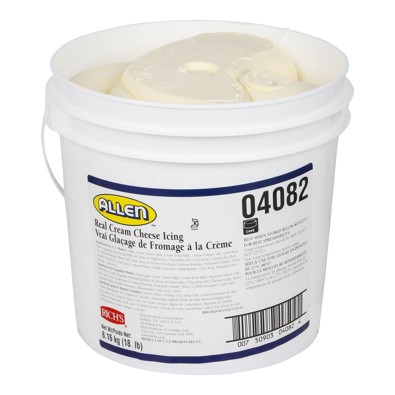 Jwa Real Cream Cheese Icing 18 Pound Each - 1 Per Case.