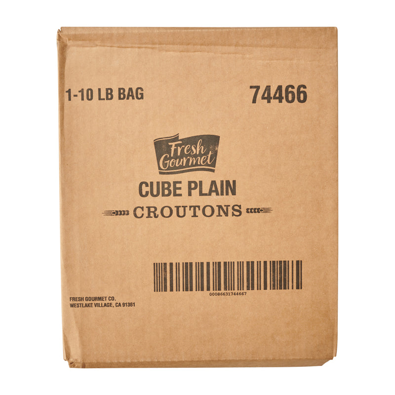 Fresh Gourmet Crouton Cube Plain Trans Fat Free 10 Pound Each - 1 Per Case.