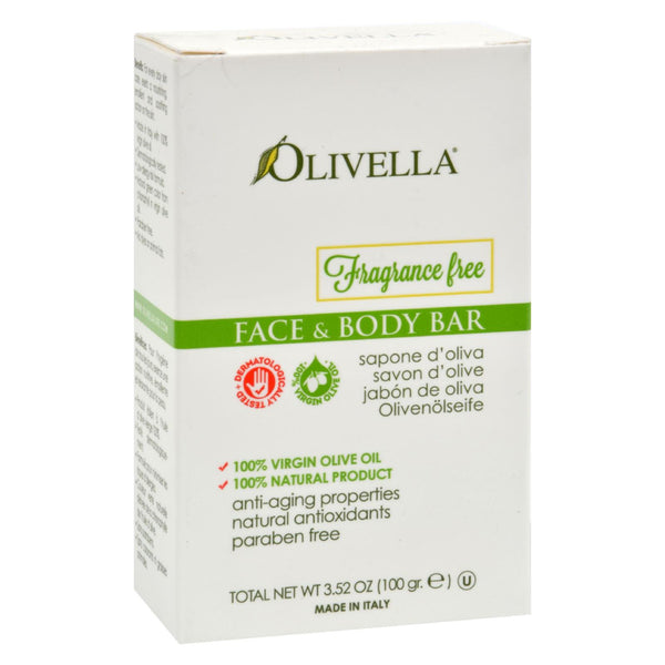 Olivella Fragrance Free Face And Body Bar - 3.52 Ounce