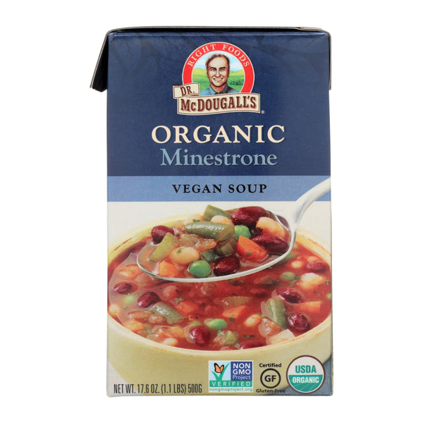 Dr. McDougall's Organic Minestrone Soup - Case of 6 - 17.6 Ounce.