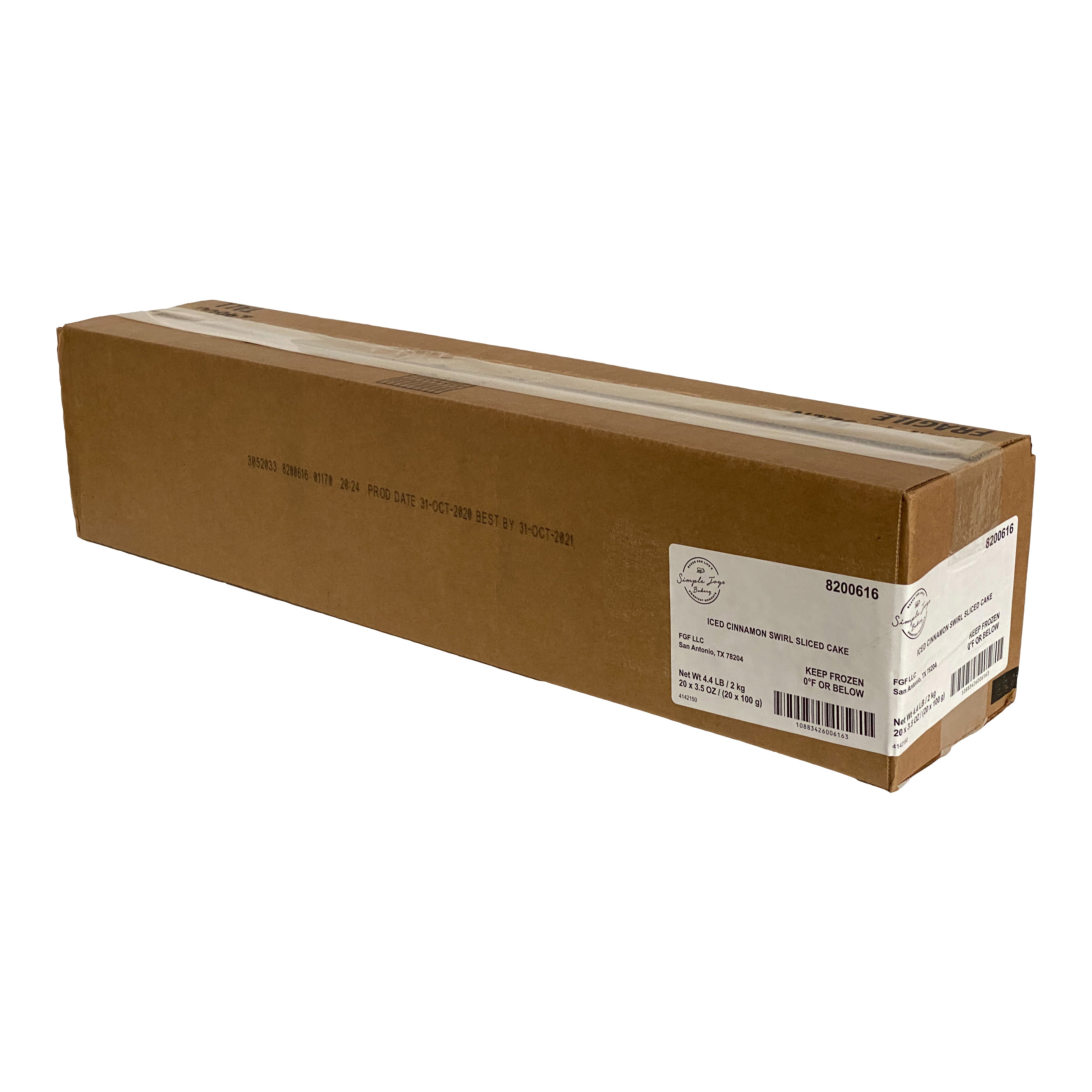Simple Joy's Bakery Iced Cinnamon Sliced Loafloaf Individually Wrapped 1 Each - 20 Per Case.