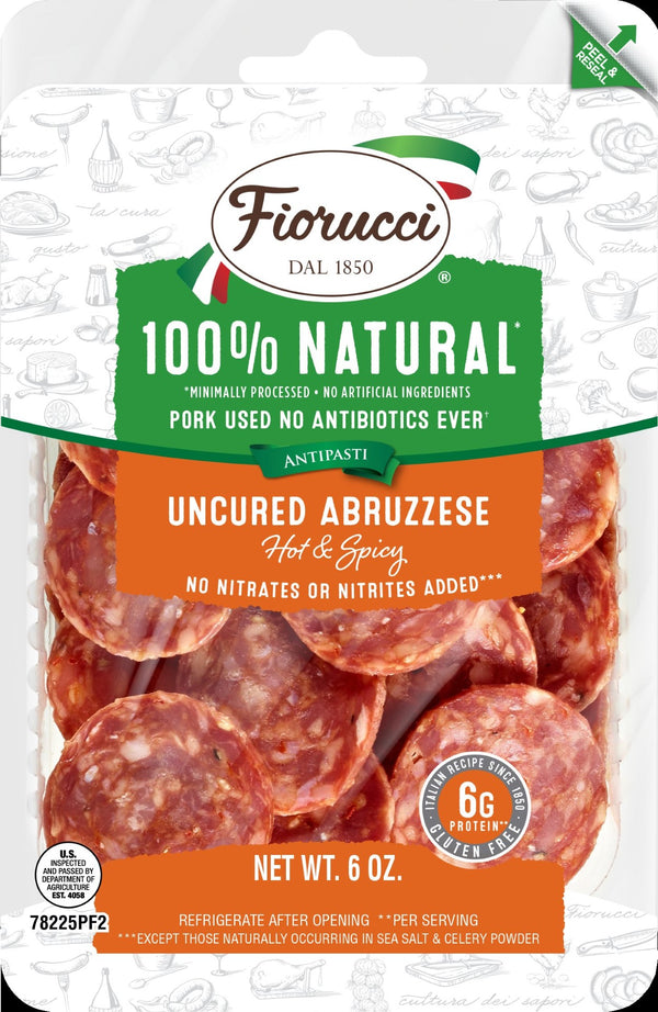 Fiorucci All Natural Abruzzese Salami Nuggets 6 Ounce Size - 12 Per Case.