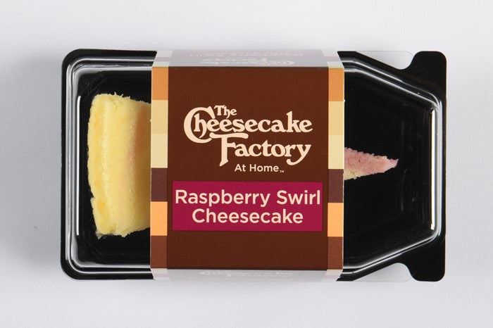 Raspberry Swirl Cheesecake Single Slice 3.43 Ounce Size - 12 Per Case.