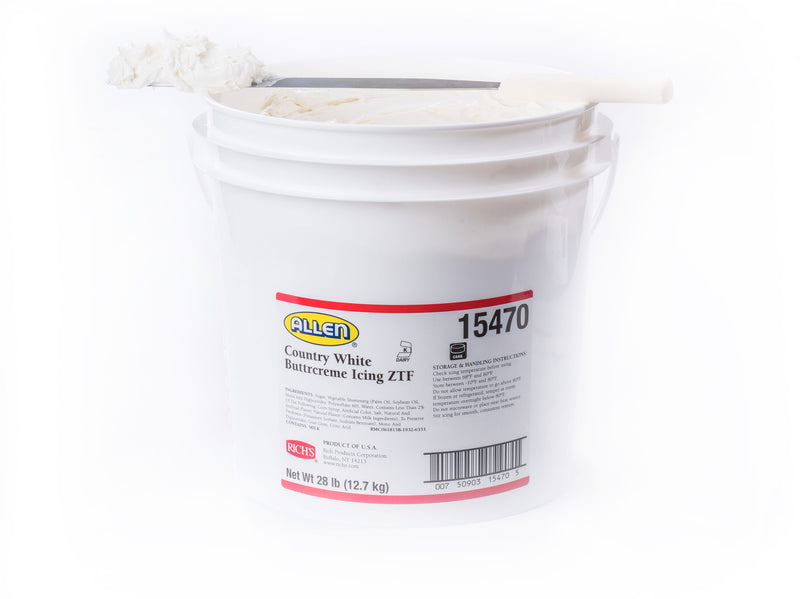 Allen Rich's Icing Jwa Country White Buttercreme, 28 Pounds - 1 Per Case.