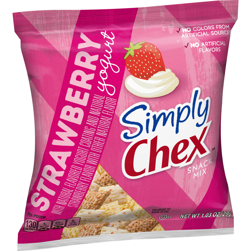 Chex Mix™ Simply Chex™ Snack Mix Single Serve Strawberry Yogurt 1.03 Ounce Size - 60 Per Case.
