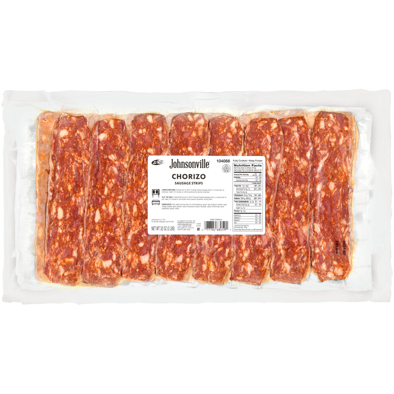 Johnsonville Cooked Chorizo Pork Sausage Strips Pound Packagect Food Service 2 Pound Each - 4 Per Case.