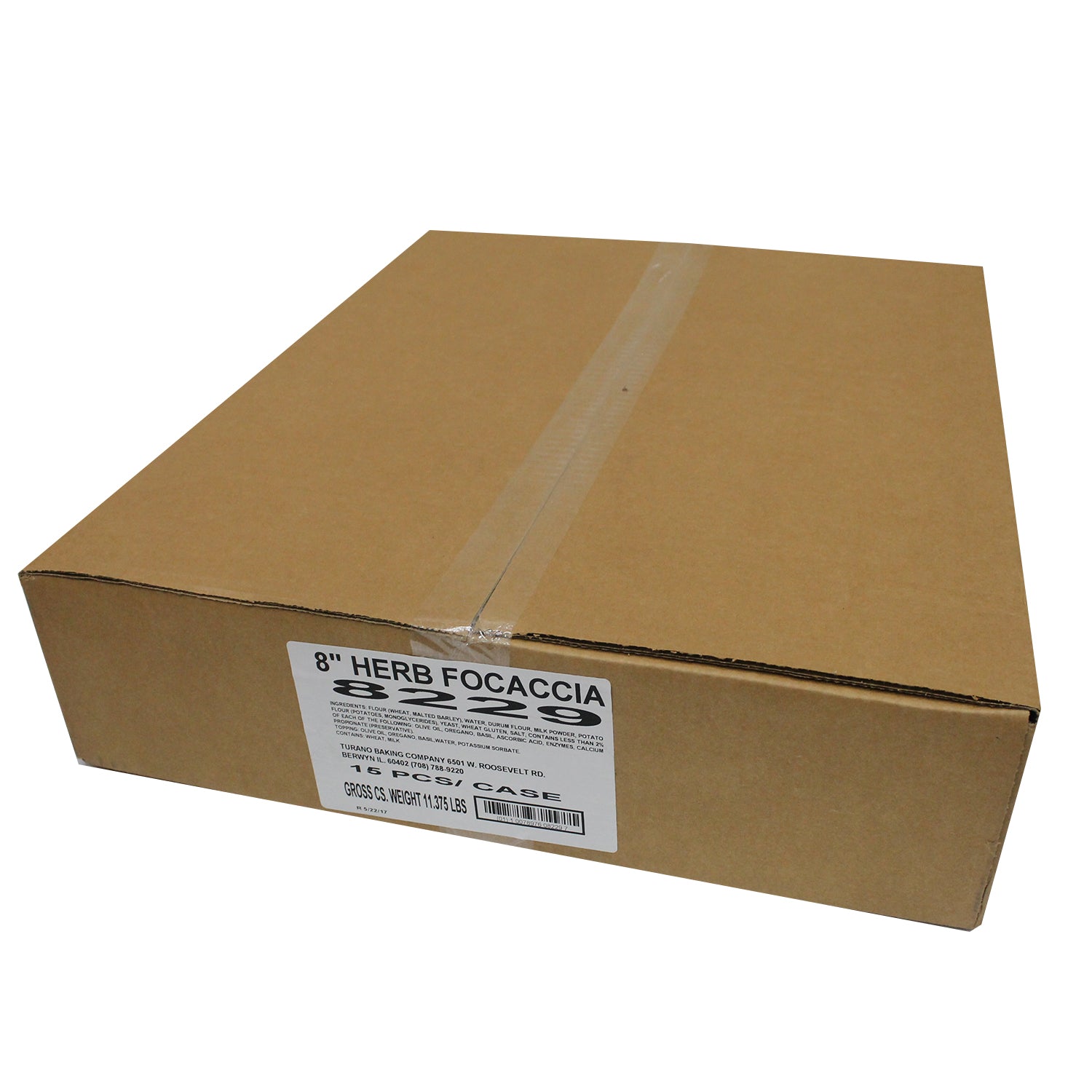 8" Italian Herb Focaccia 10 Ounce Size - 15 Per Case.